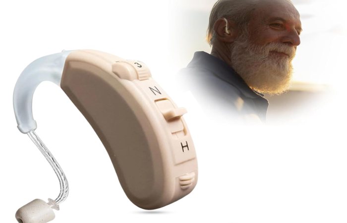 Hearzap charging case with USB-C cable and multiple ear dome sizes for custom fit